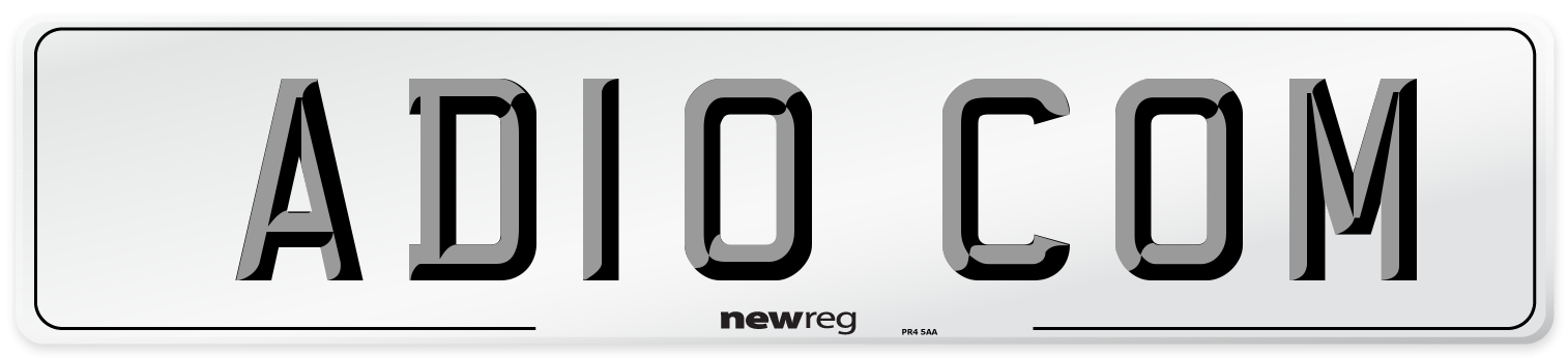 AD10 COM Number Plate from New Reg